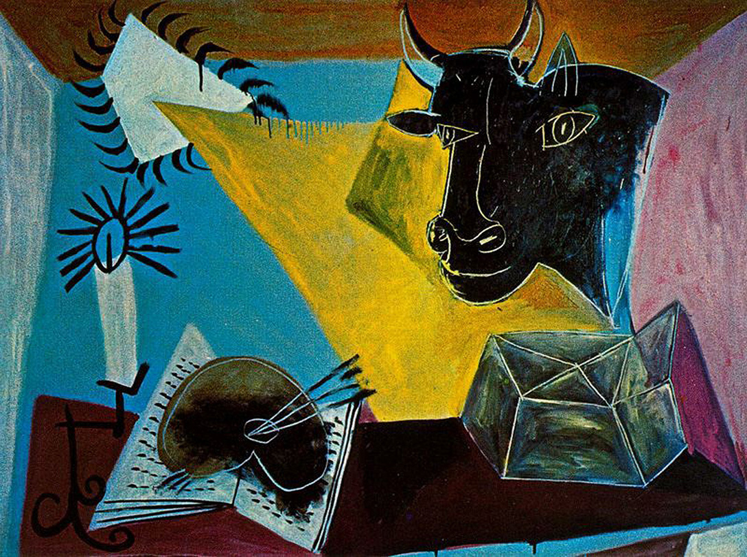Picasso Still life with a bull's head, book and candle range 1938